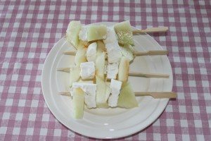 Spiesje-meloen-geitenkaas