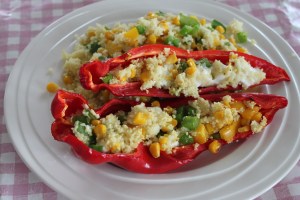 Zoete paprika-couscous-groenten