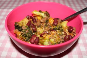 Chili con carne-broccoli