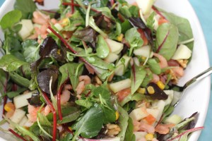 Salade met garnalen en zalm-lovetocookhealthy