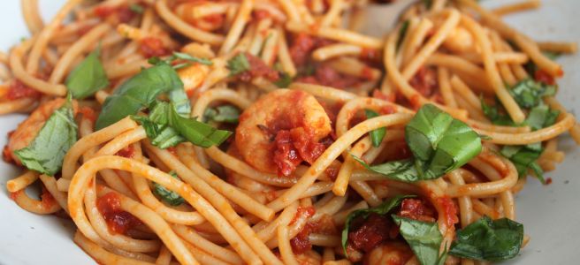 Pasta met garnalen