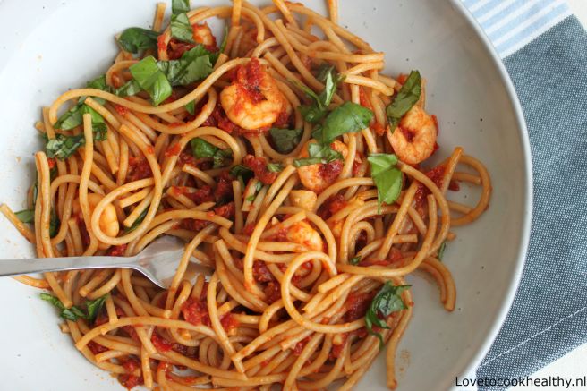 Pasta met garnalen