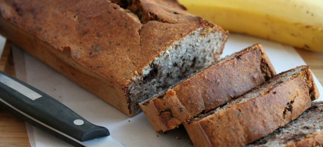 Bananenbrood met chocolade en kokos