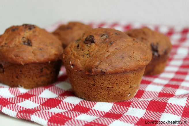 Bananenbrood muffins met chocolade