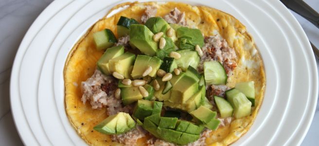 Ei wrap met een tonijnsalade