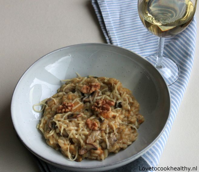 Risotto met champignons en pompoen