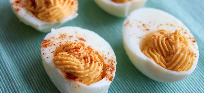 Gevulde eieren met pompoen