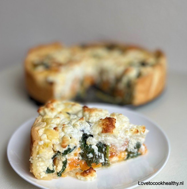 Quiche-met-pompoen-en-spinazie-lovetocookhealthy