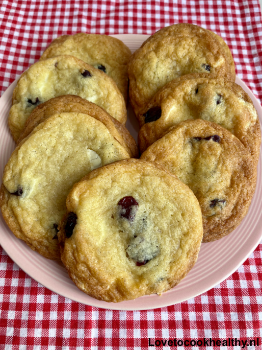 Chocolate-chip-cookies-witte chocolade-cranberries